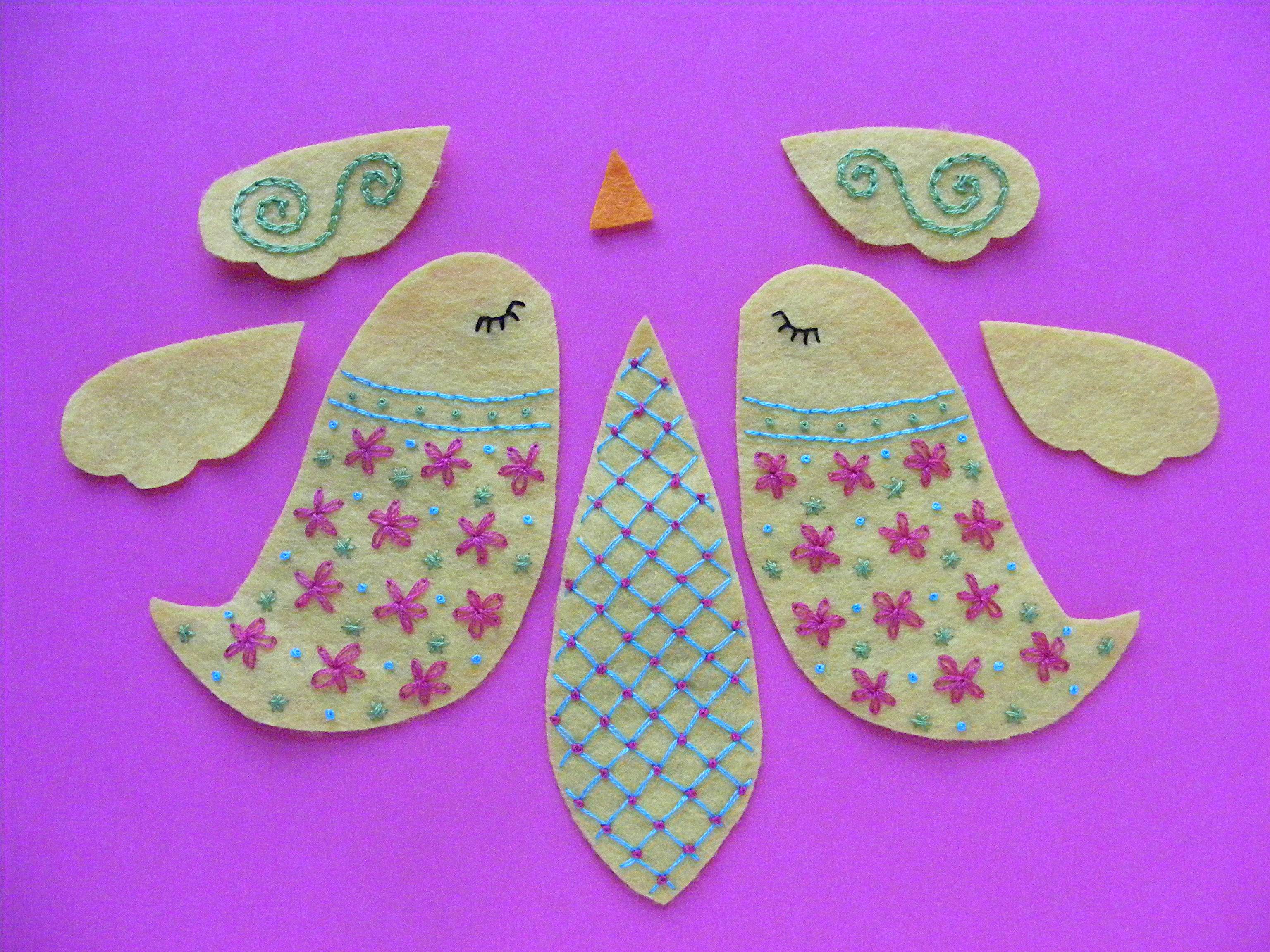 Free Felt Bird Pattern Meet Petal Shiny Happy World