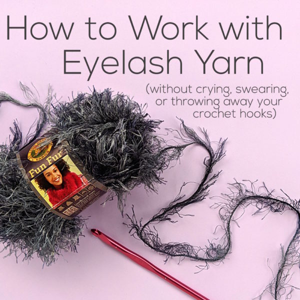 How to Crochet with Eyelash Yarn without Crying, Swearing, or Throwing Away Your Crochet Hooks - video tutorial from Shiny Happy World
