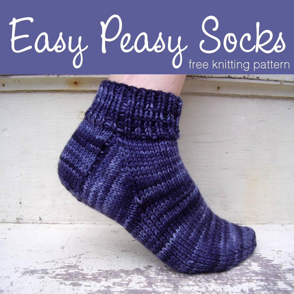 Free Knitting Pattern Easy Peasy Socks Shiny Happy World