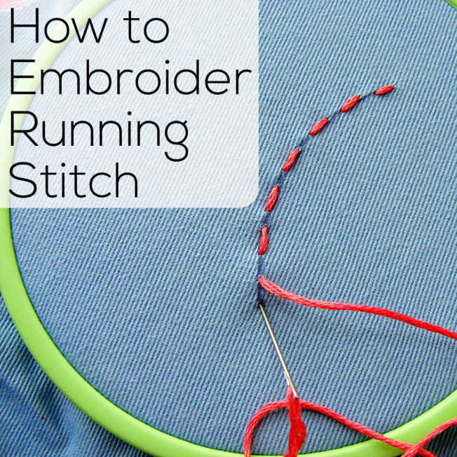 How to Embroider a Running Stitch – video - Shiny Happy World