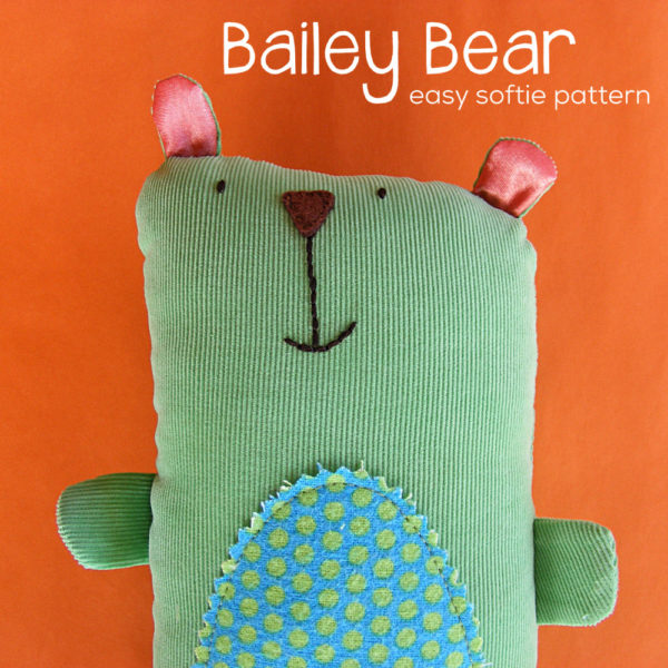 Bailey Bear - a sweet teddy bear pattern from Shiny Happy World