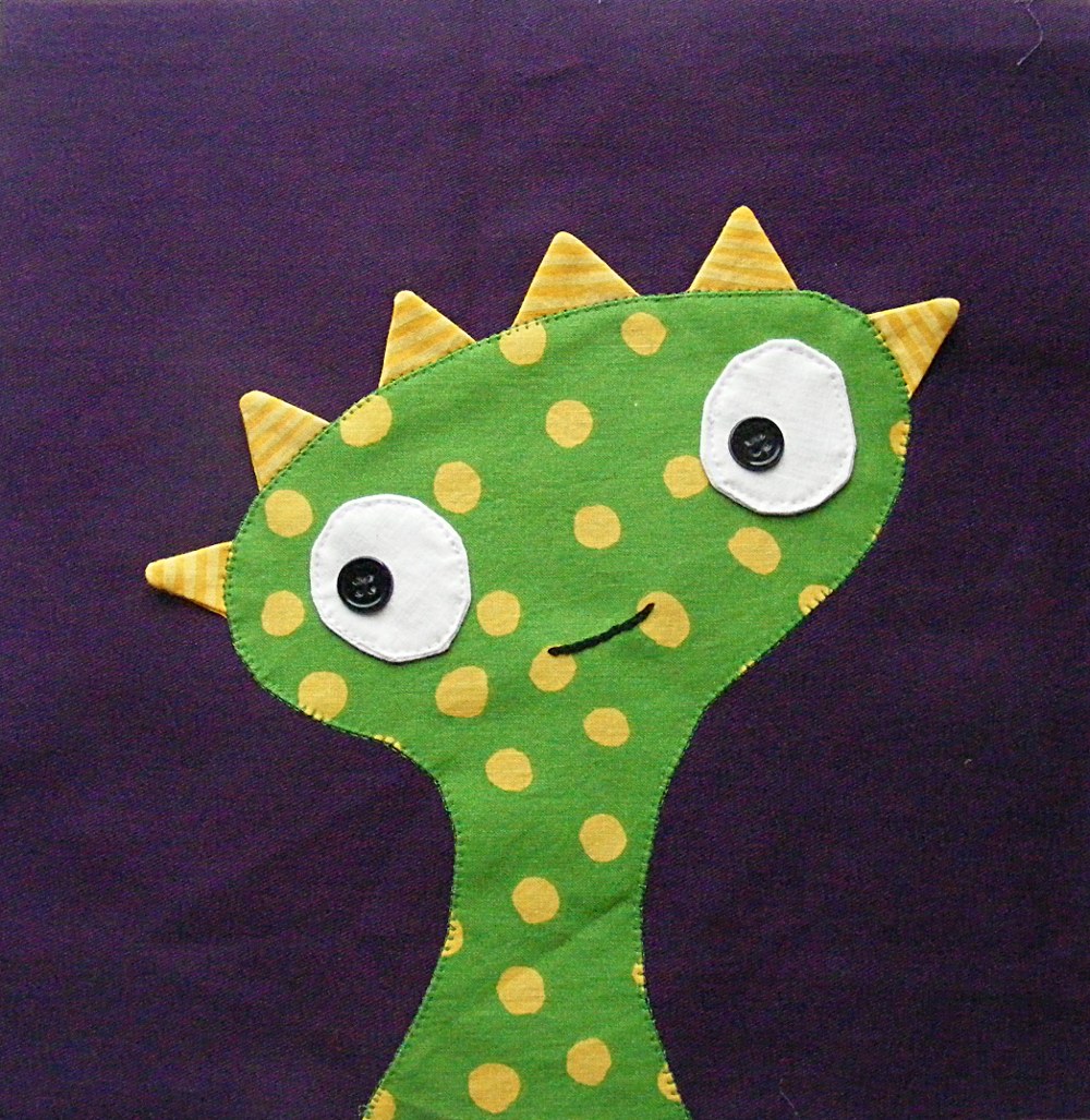 Monster quilt block  Shiny Happy World