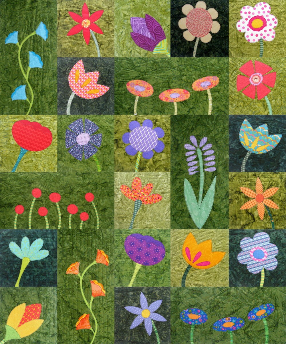 Wild Flowers - applique quilt pattern workshop - Shiny Happy World