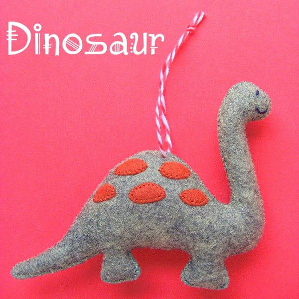 A dinosaur! Ornament #2 in the 2014 Christmas Club collection from Shiny Happy World