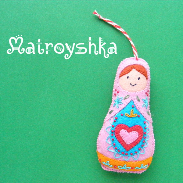 Matroyshka Doll - felt Christmas ornament pattern