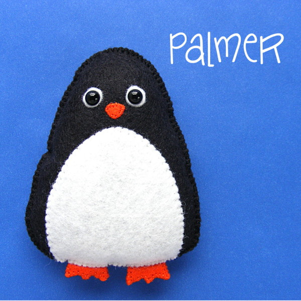 Palmer Penguin - a simple softie or ornament pattern from Shiny Happy World