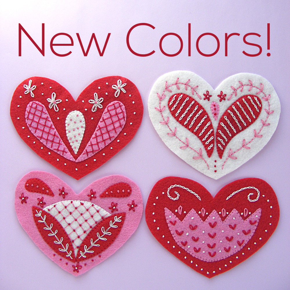 Pretty Embroidered Felt Hearts Easy Valentine Crafts Shiny Happy World