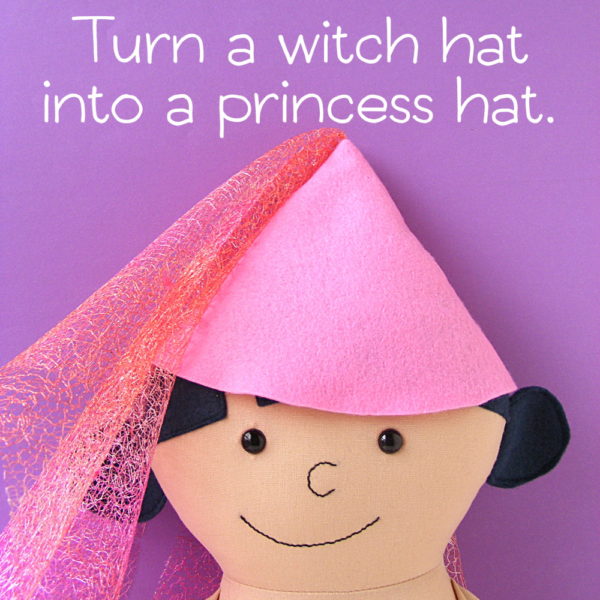 Turn a Witch hat into a Princess Hat - an easy peasy tutorial from Shiny Happy World