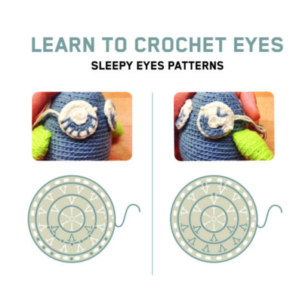 Crochet sleepy eyes for your amigurumi! - Shiny Happy World