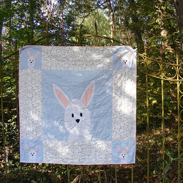 Big Bunny Baby Quilt from the Think BIG Applique Class from Shiny Happy World