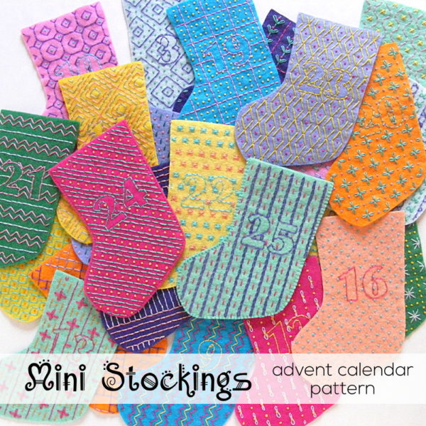 Mini Stockings Advent Calendar Pattern from Shiny Happy World