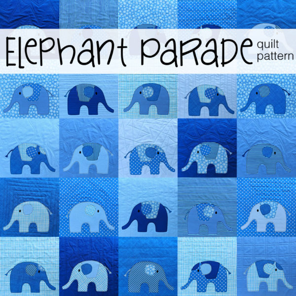 Elephant Parade - an easy applique quilt pattern from Shiny Happy World